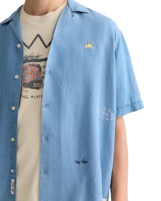 Basquiat Indigo Tencel Relaxed Fit Short Sleeve Shirt