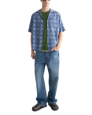 Printed Tencel Relaxed Fit Short Sleeve Shirt