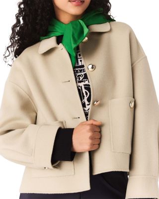 Pleated Back Wool Blend Jacket