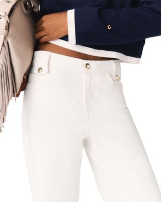 High Waisted Flared Jeans in White