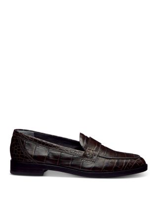 Women's Kaylee Croc Embossed Leather Loafers