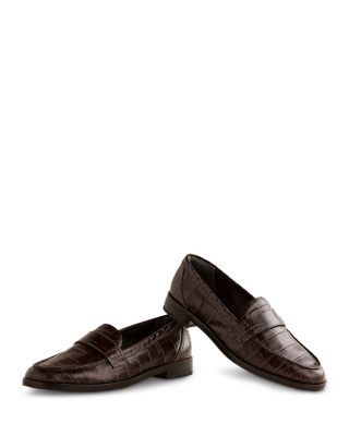 Women's Kaylee Croc Embossed Leather Loafers