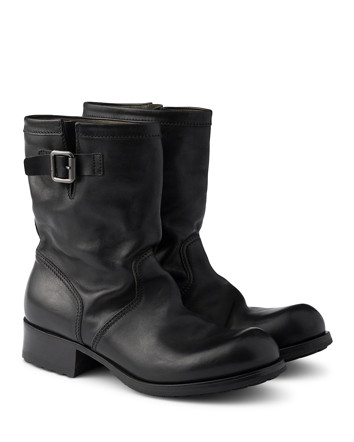 Prada Men's Leather Mid-Calf Boots