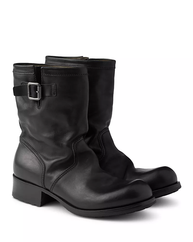 Prada Men's Leather Mid-Calf Boots