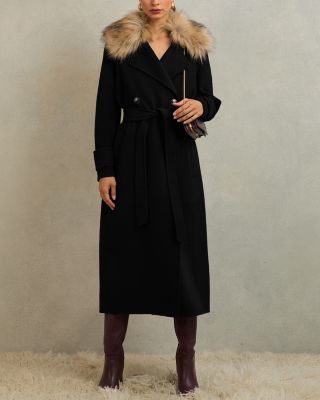 Jolene Faux Fur Blind Seam Wool Coat