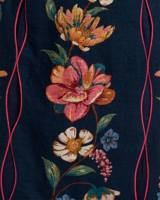 Maira Floral Print Linen Skirt