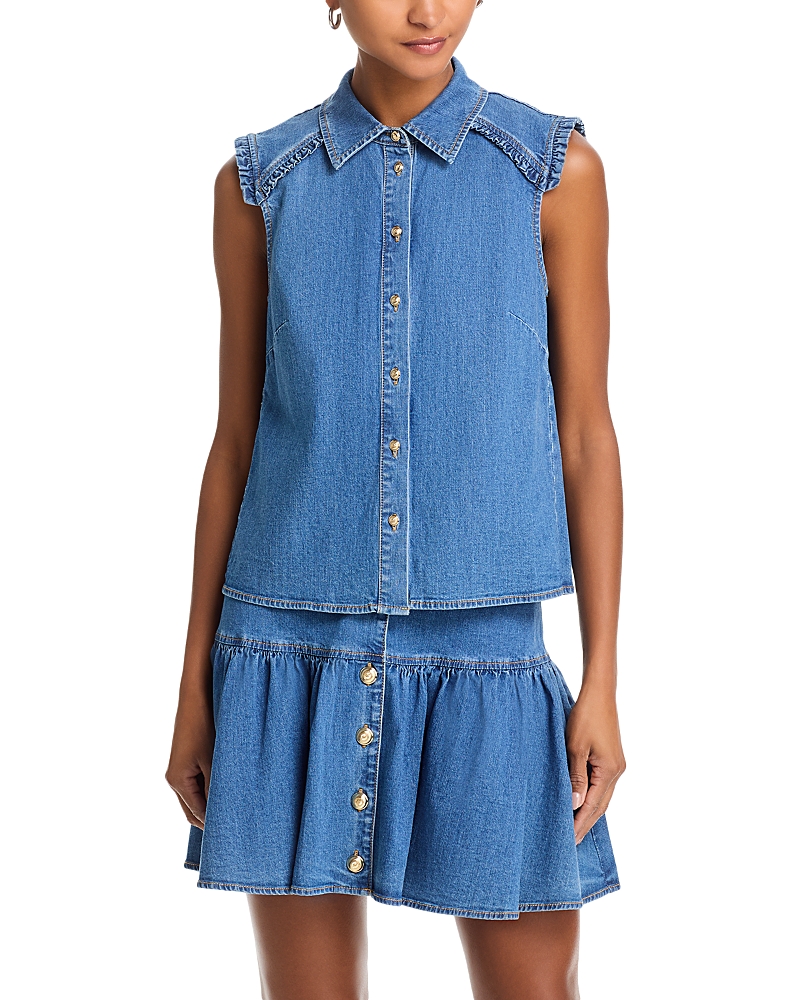 Cinq a Sept Florance Ruffled Trim Top