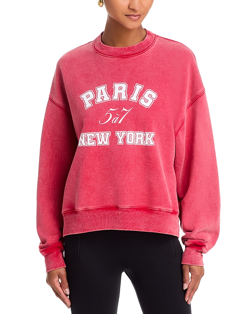 Cinq a Sept Paris New York Tumble Washed Brandy Pullover Sweatshirt
