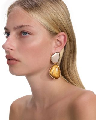 Tiger Eye Look Resin Tiered Drop Earrings