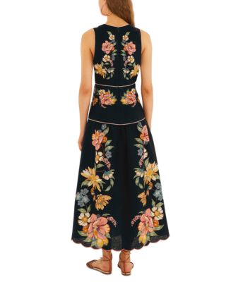 Maira Floral Print Linen Dress