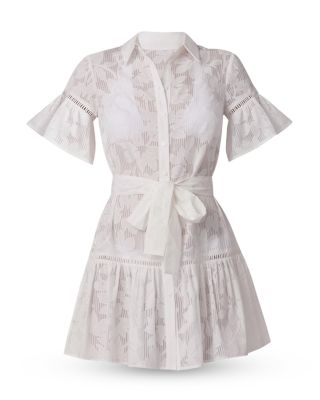 Ruffle Mini Shirtdress Cover Up