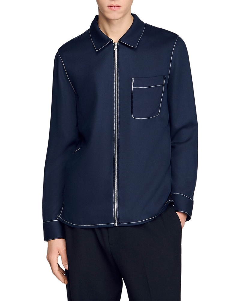Sandro Loose Fit Zip Up Jacket