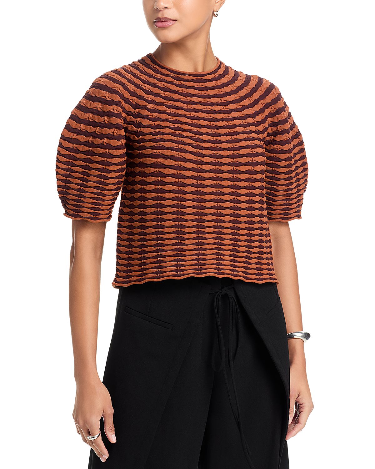 Pleats Please Issey Miyake Colorful Mushroom Knit Top