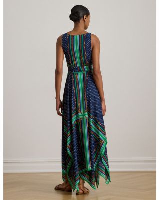 Belted Polka Dot Georgette Dress