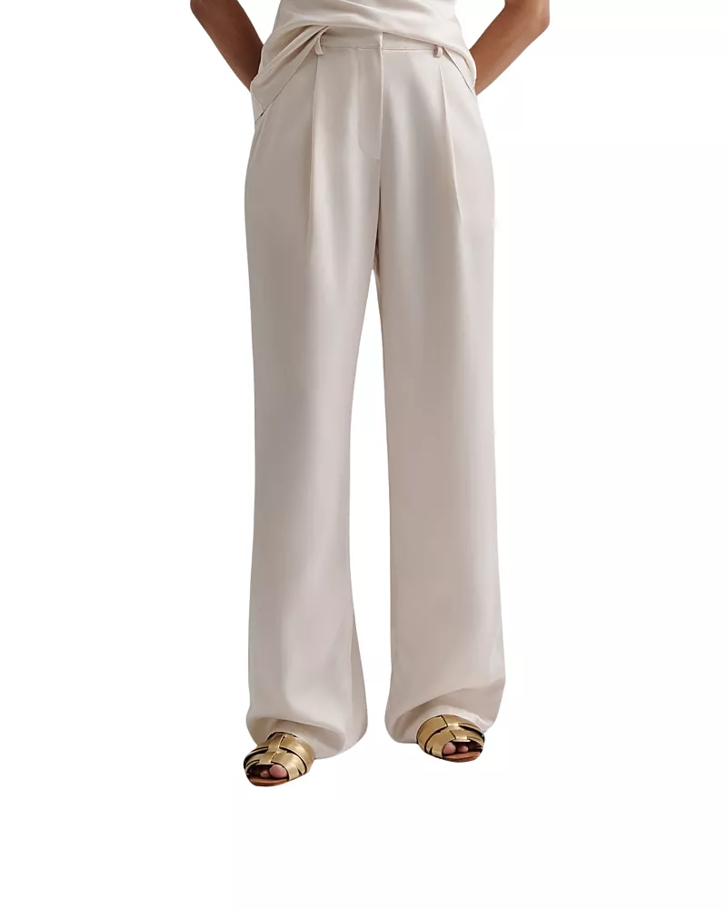 Malina Sarah Elastic Waist Satin Pants