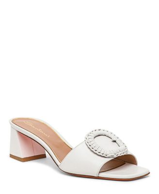  Women's Leather Mid-Heel Sandal