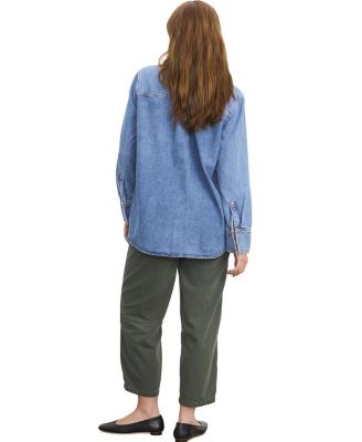 The Drapey Denim Maternity Boyfriend Shirt