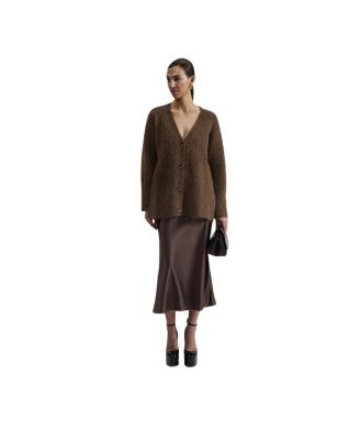 Aubree Satin Midi Skirt