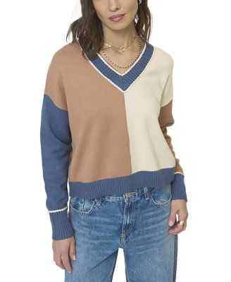  Women's Myra Colorblocked Vneck Sweater