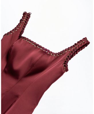 Embellished Square Neck Midi Dress