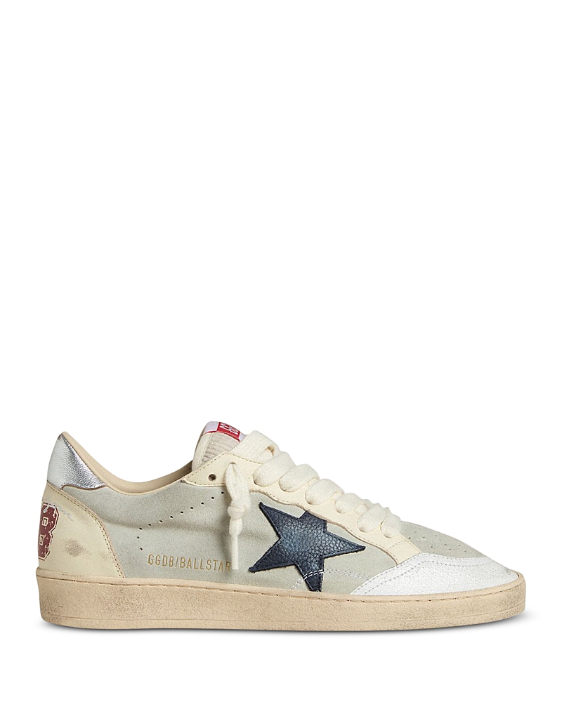 Golden Goose Unisex Ballstar Suede & Cracked Leather Sneakers