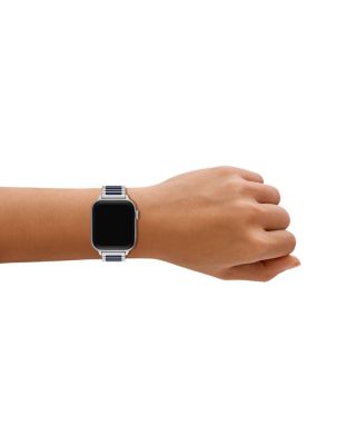 Kira Square Stainless Steel & Navy Silicone Band for Apple Watch&reg;, 38/40/41/42mm and 42/44/45/46/49mm