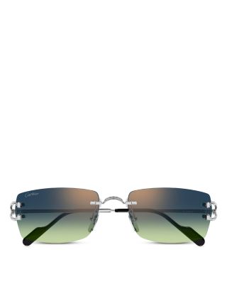 Rectangular Rimless Sunglasses, 56mm