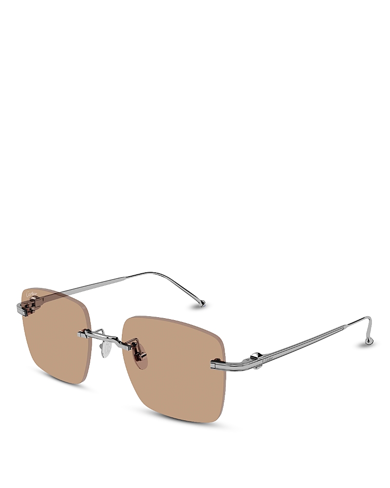 Cartier Square Rimless Sunglasses, 52mm