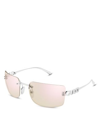 Rectangular Rimless Sunglasses, 61mm