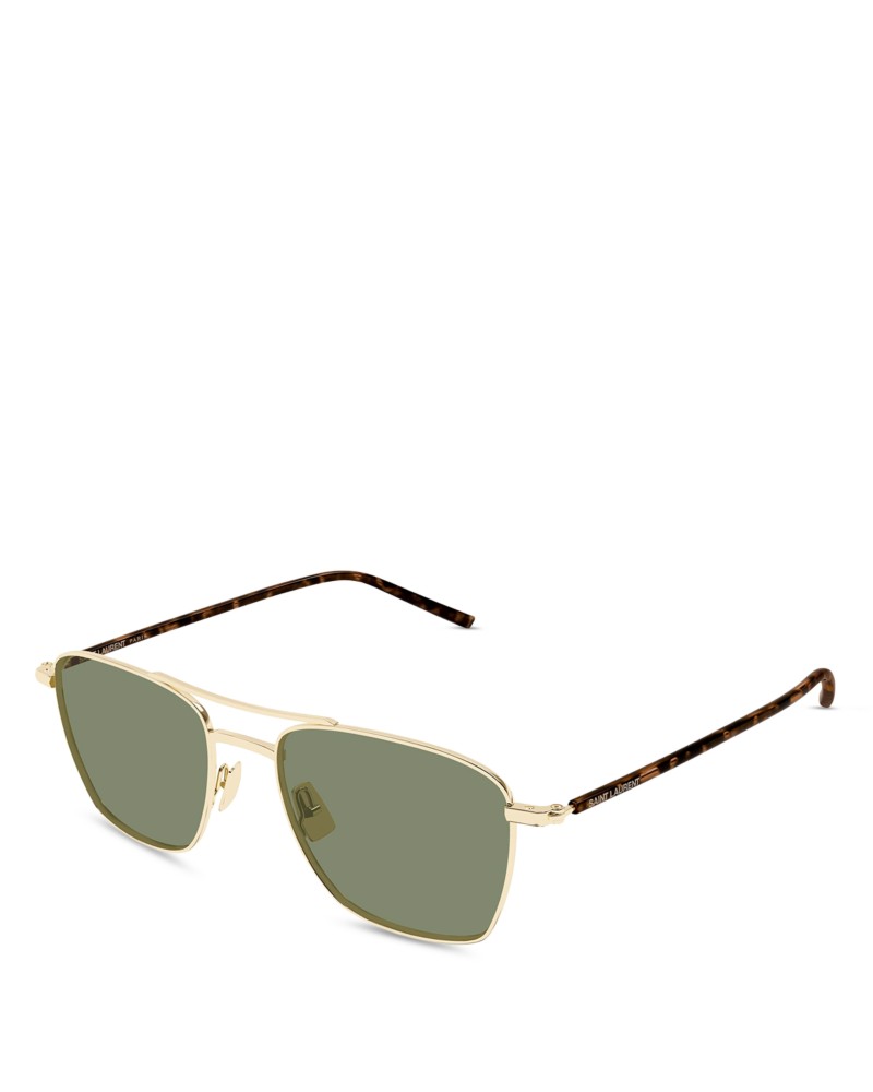 Saint Laurent Pilot Sunglasses, 53mm in Gold