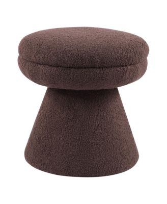 Furniture Of America Torio Mushroom Pedestal Fabric Ottoman In Brown