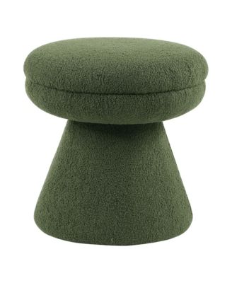 Furniture Of America Torio Mushroom Pedestal Fabric Ottoman In Green