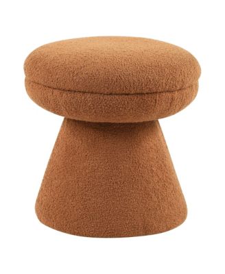 Furniture Of America Torio Mushroom Pedestal Fabric Ottoman In Brown
