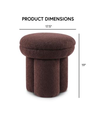  Trina Pillar Base Fabric Ottoman