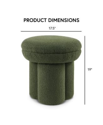 Trina Pillar Base Fabric Ottoman