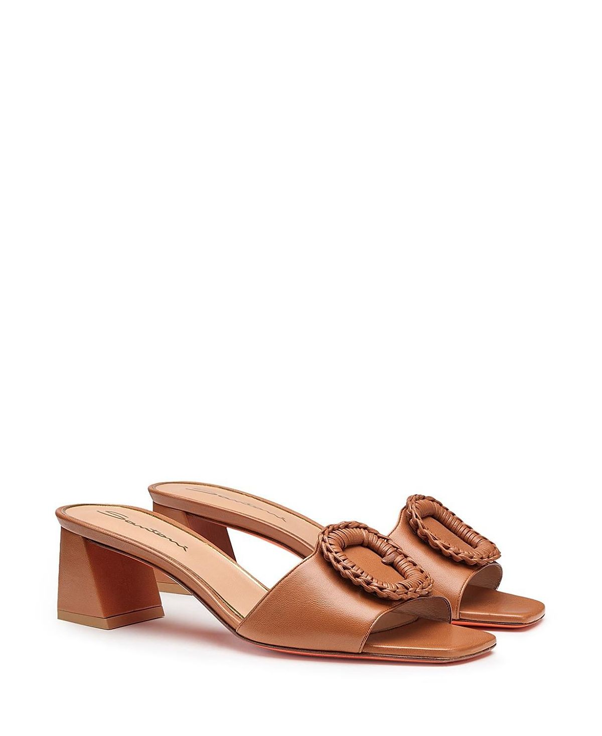 Santoni Women's Leather Mid-Heel Sandal