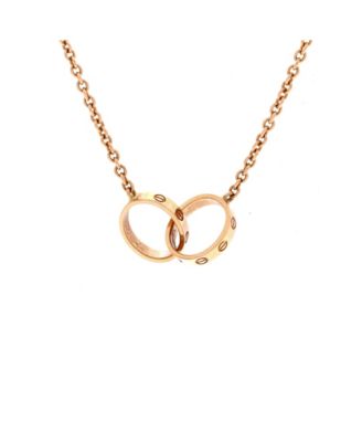  Love Interlocking Necklace 18K Rose Gold, 17.25"