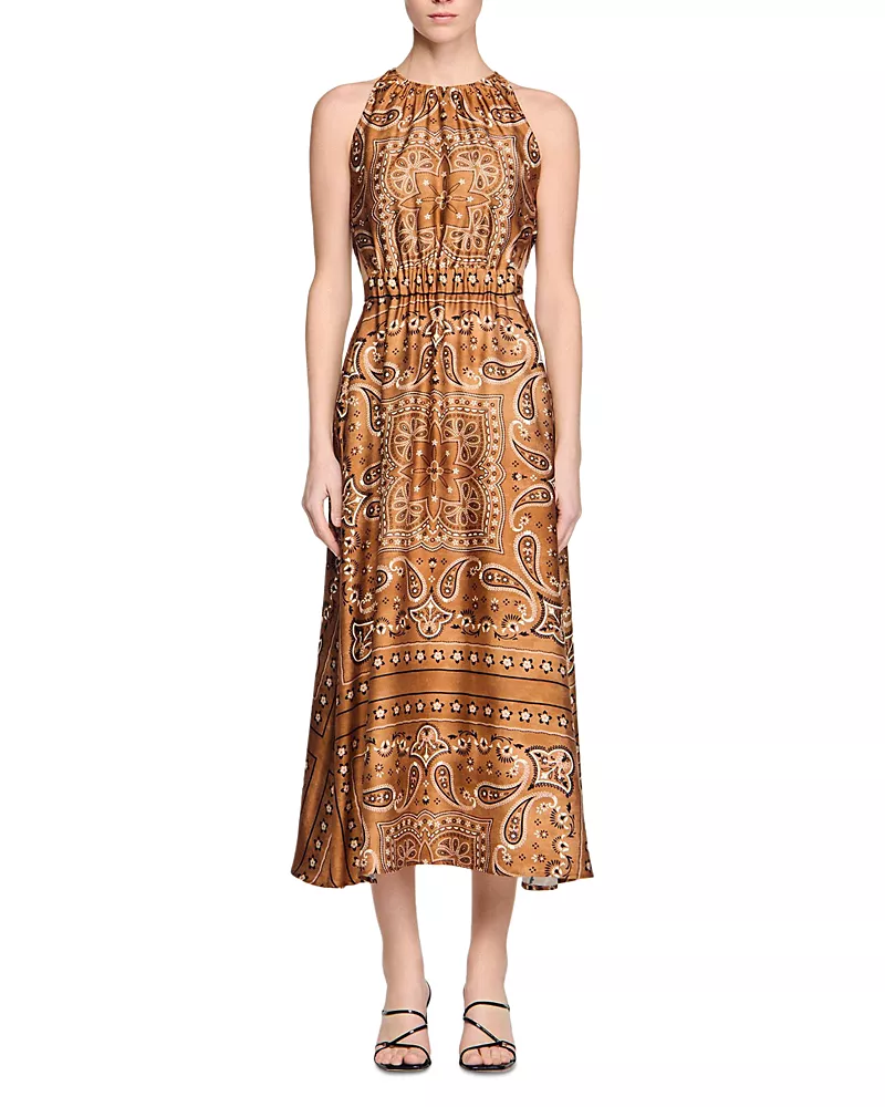 Sandro Bandana Print Maxi Dress