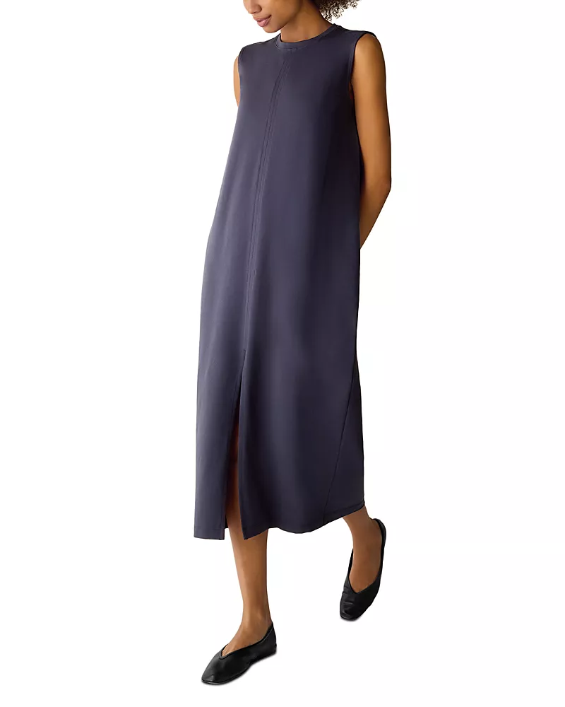 Eileen Fisher Pima Cotton Crewneck Dress