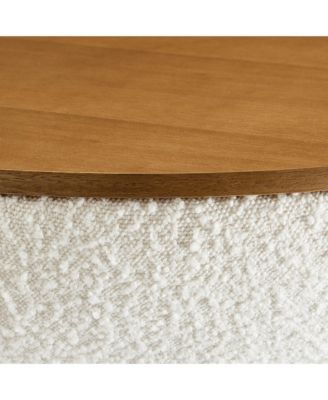  Tridome Round Boucle Upholstered Storage Coffee Table