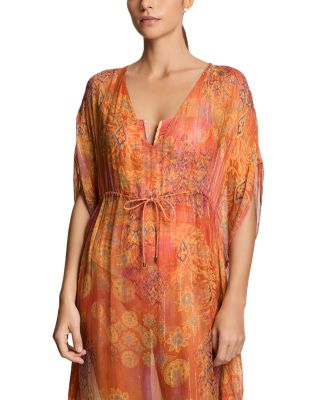 Printed Midi Swim Cover Up Caftan