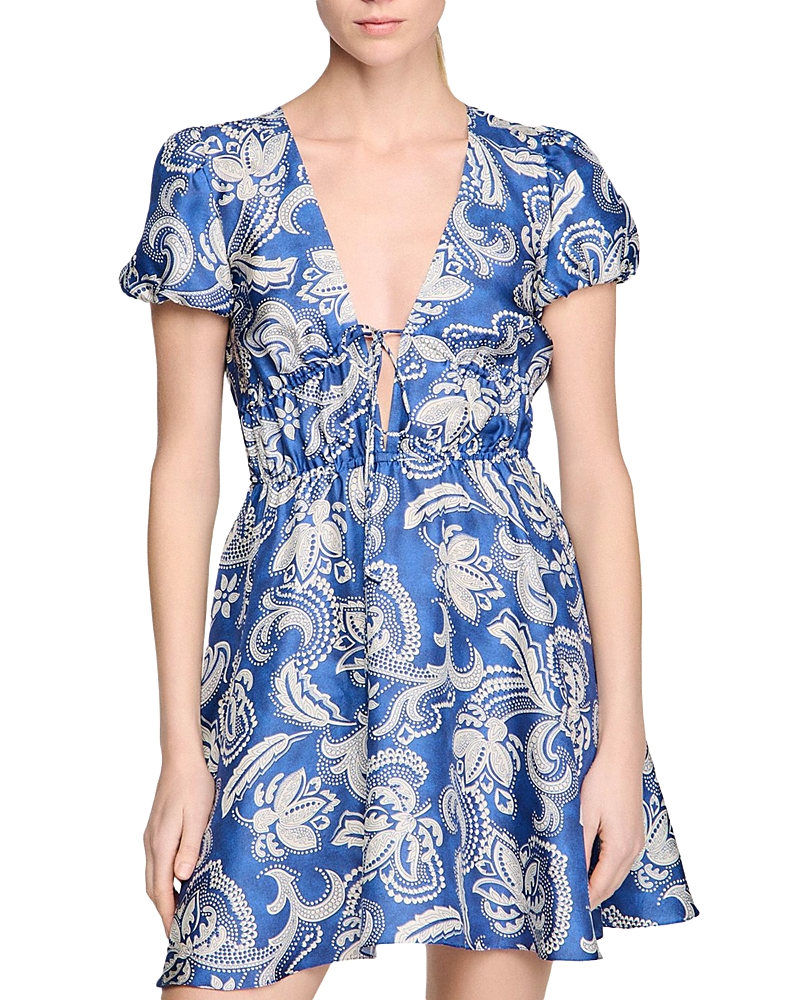Sandro Floral Print Short Dress