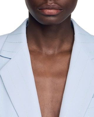 Sequin Stripe Suit Jacket