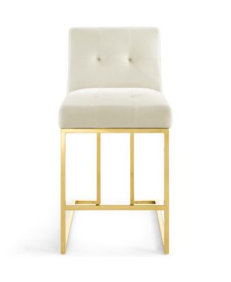  Privy Gold Stainless Steel Performance Velvet Counter Stool