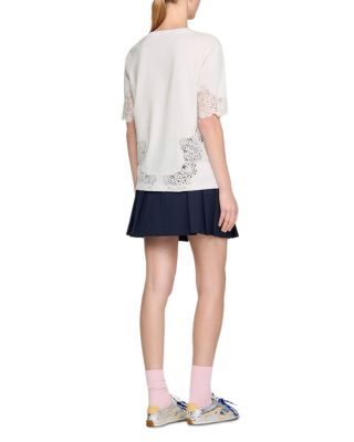 Cotton Tee with Lace Detail