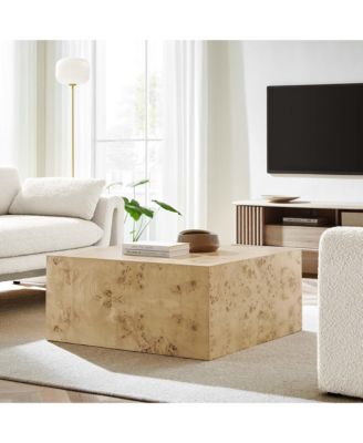  Cosmos 36" Square Burl Wood Coffee Table