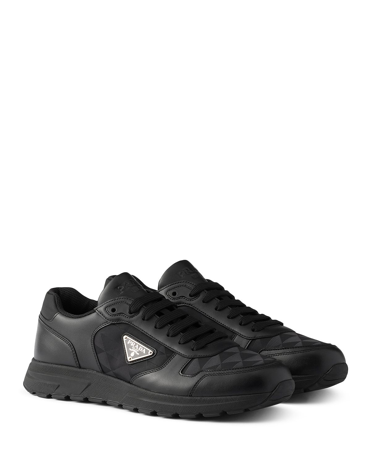 Prada Men's Prax 2.0 Re-Nylon And Leather Sneakers