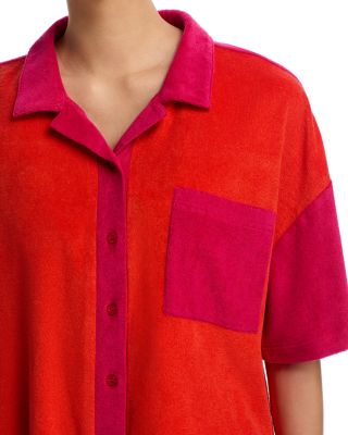 Terry Camp Shirt & Shorts Swim Cover-Up