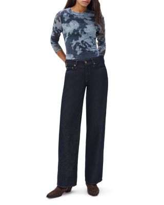 Saige Mid Rise Straight Leg Jeans in Twilight Rinse