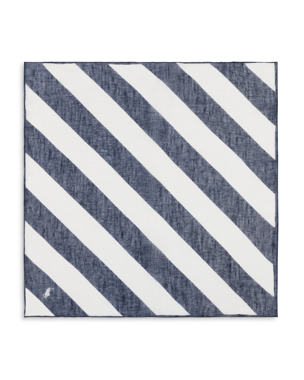 Polo Ralph Lauren Rugby Stripe Square Linen Scarf in Cream/Navy